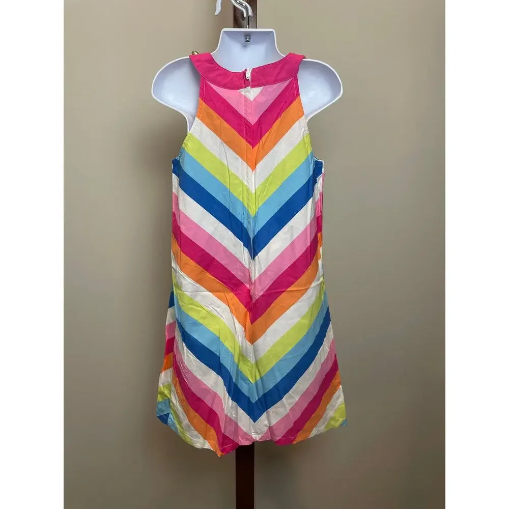 Gymboree Girls 7 Rainbow Shift Dress 100% Cotton Lightweight